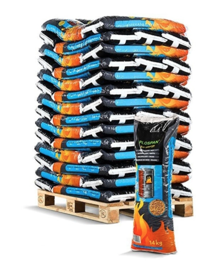 Plospan Bio-Energy houtpellets A1 - witte korrel - 784 KG - GRATIS BEZORGD
