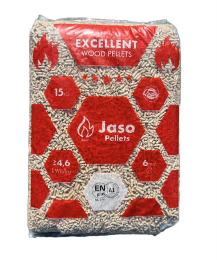 Jaso Excellent houtpellets – Enplus A1 – 6mm – 65 x 15kg – 975kg